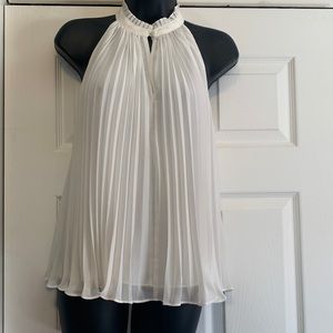 Rachel Rachel Roy white pleated swing top